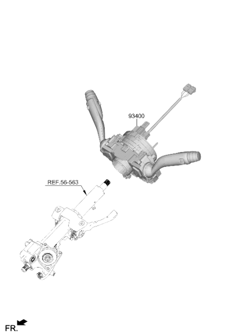 2023 Hyundai Sonata Hybrid Switch Assembly Multifunction Diagram for 934A2-L1050