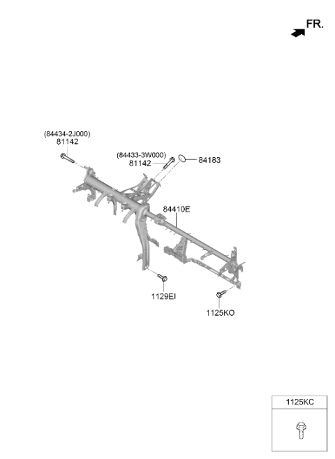 2021 Hyundai Sonata Hybrid Crash Pad Diagram 2