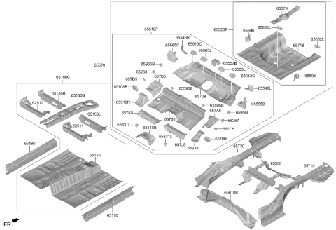 2021 Hyundai Sonata Hybrid BRKT ASSY-CHILD ANCHOR SIDE MT Diagram for 65913-L1000