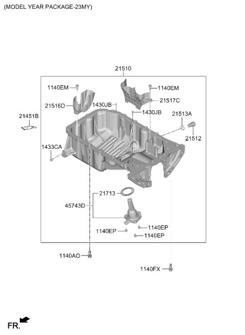 2020 Hyundai Sonata Hybrid Belt Cover & Oil Pan Diagram 2