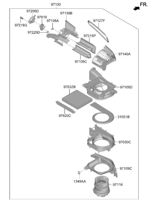2020 Hyundai Sonata Hybrid Heater System-Heater & Blower Diagram 2