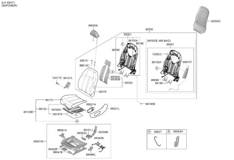 2020 Hyundai Sonata Hybrid Front Seat Diagram 4