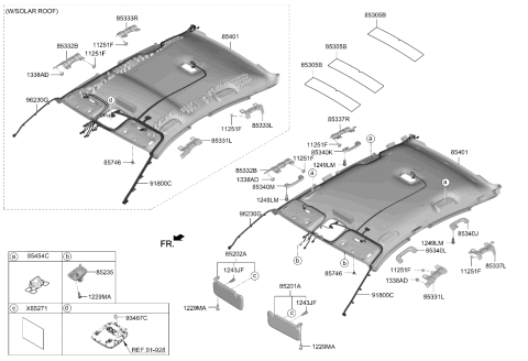 2022 Hyundai Sonata Hybrid Sun Visor Assembly Right Diagram for 85220-L0020-MMH
