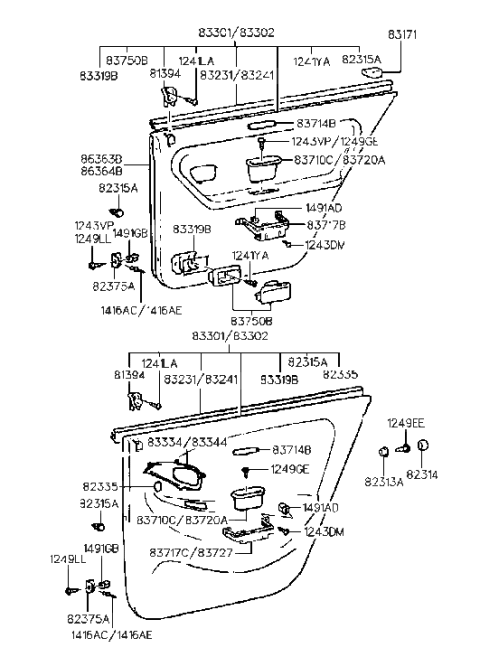 1994 Hyundai Sonata Screw-Tapping Diagram for 12418-05081