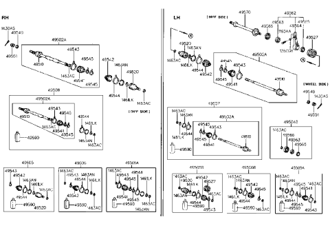 1997 Hyundai Sonata Drive Shaft (I4) Diagram 2