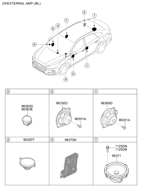 2019 Hyundai Sonata Hybrid Speaker Diagram 2