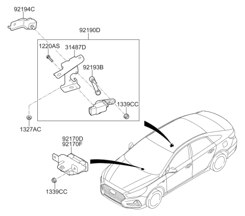 2019 Hyundai Sonata Hybrid Head Lamp Diagram 3