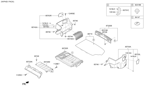 2019 Hyundai Sonata Hybrid Luggage Compartment Diagram 2