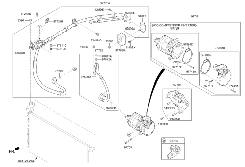 2019 Hyundai Sonata Hybrid Body Kit-Compressor Diagram for 97729-E6010