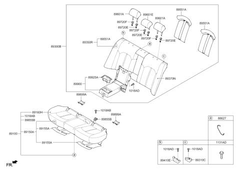 2019 Hyundai Sonata Hybrid 2nd Seat Diagram 2