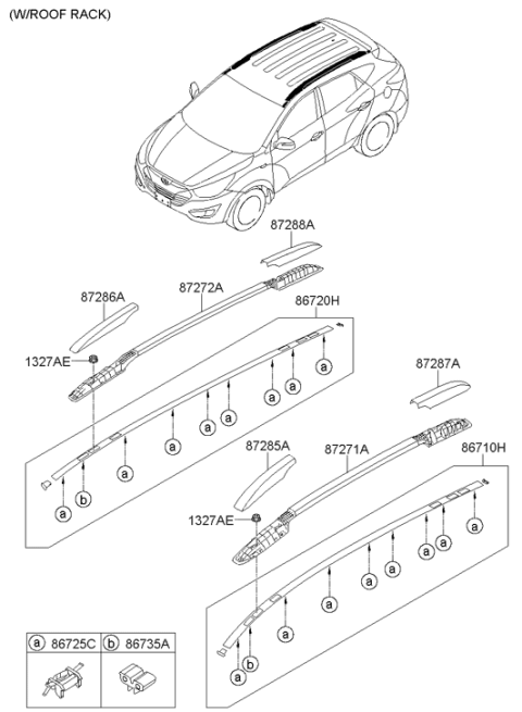 2012 Hyundai Tucson Roof Garnish & Rear Spoiler Diagram 2