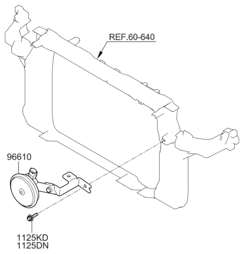 2009 Hyundai Tucson Low Pitch Horn Assembly Diagram for 96610-2S100