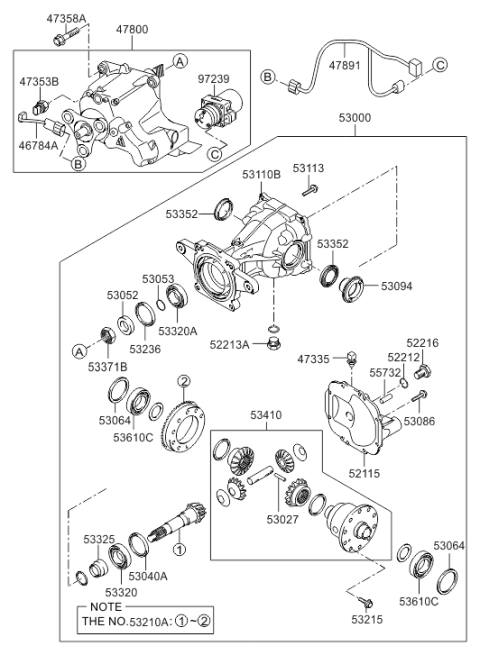 2013 Hyundai Tucson Spacer Differential Bearing Diagram for 53064-3B231