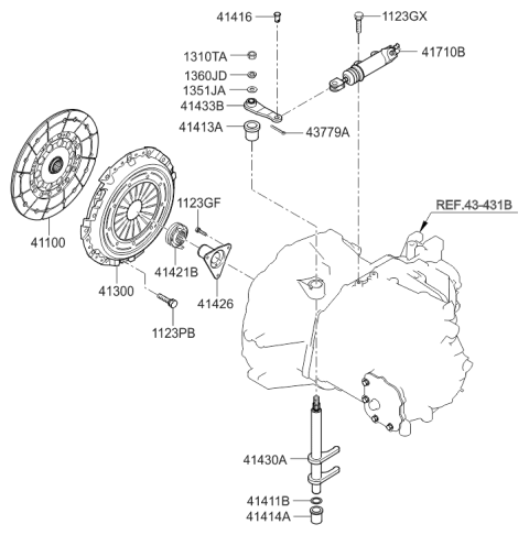 2013 Hyundai Tucson Clutch & Release Fork Diagram 2