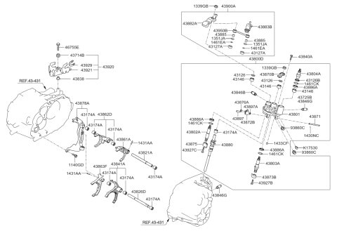 2010 Hyundai Tucson Arm-Control Diagram for 43804-24700