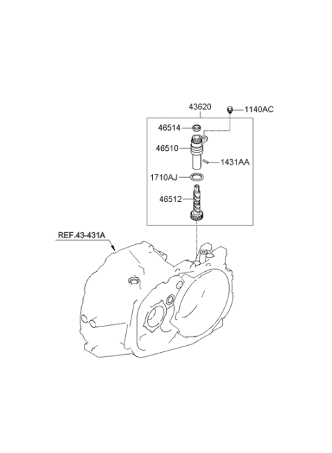 2012 Hyundai Tucson Speedometer Driven Gear-Manual Diagram 2