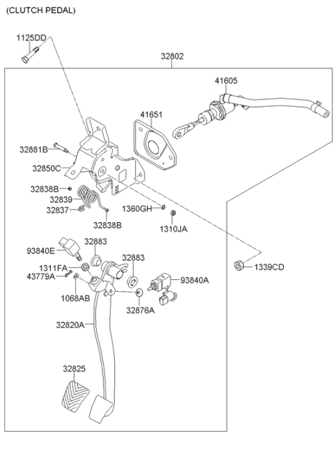 2013 Hyundai Tucson Brake & Clutch Pedal Diagram 2
