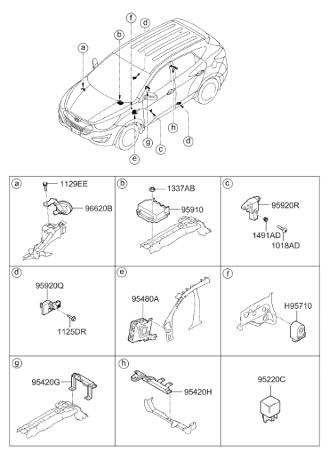 2009 Hyundai Tucson Module Assembly-Air Bag Diagram for 95910-2S500