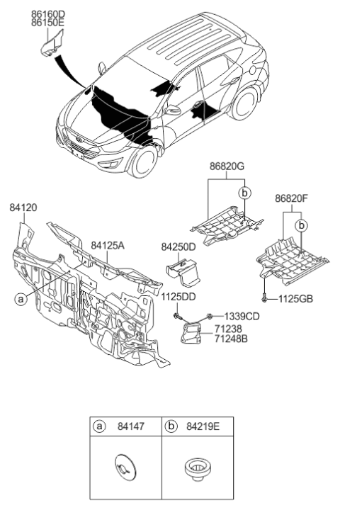 2012 Hyundai Tucson Isolation Pad & Plug Diagram 3