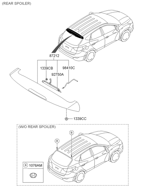 2012 Hyundai Tucson Roof Garnish & Rear Spoiler Diagram 4
