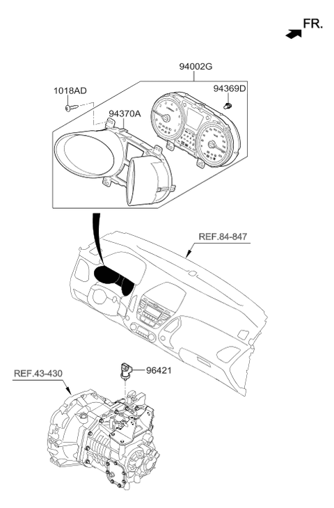 2013 Hyundai Tucson Mask-Cluster Diagram for 94370-2S000