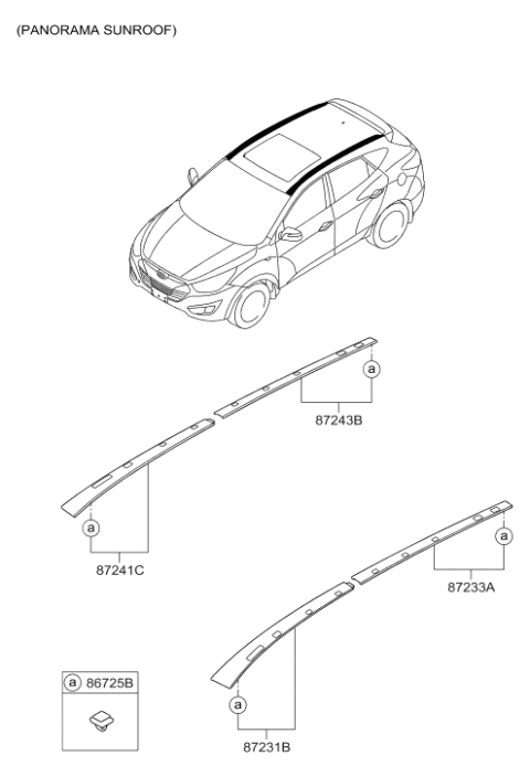 2012 Hyundai Tucson Roof Garnish & Rear Spoiler Diagram 3