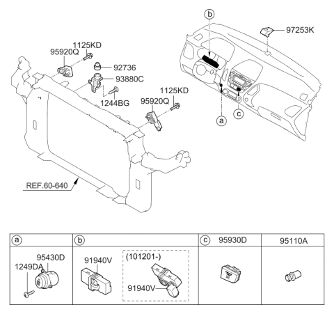 2009 Hyundai Tucson Switch Assembly Button Start Diagram for 95430-2S900