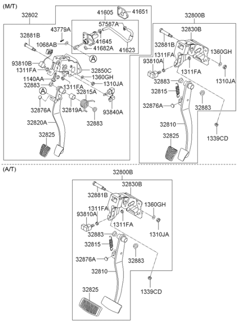 2007 Hyundai Sonata Bush-Clutch Pedal Diagram for 32816-2D200