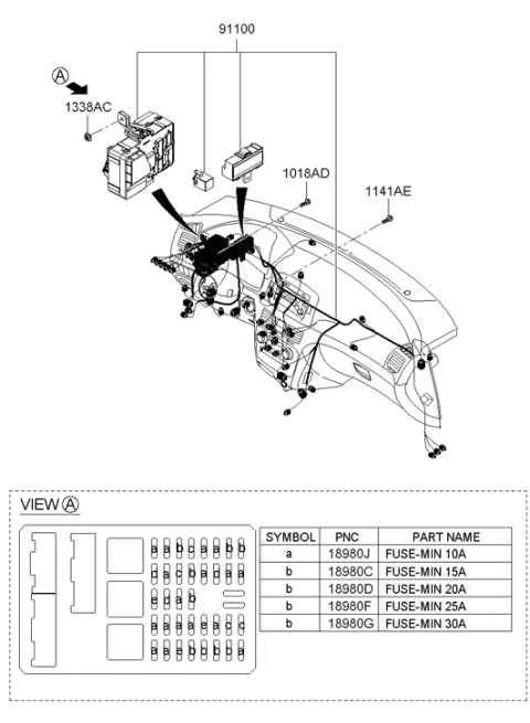 2007 Hyundai Sonata Wiring Assembly Main Diagram for 91100-0A641