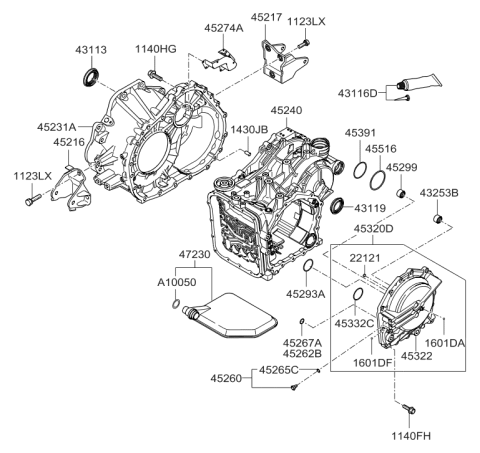 2007 Hyundai Sonata Old Body Style Auto Transmission Case Diagram 2