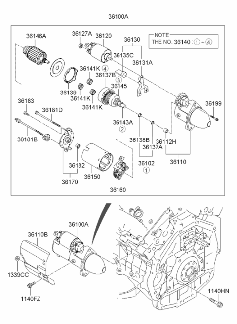 2007 Hyundai Sonata Old Body Style Starter Diagram 2