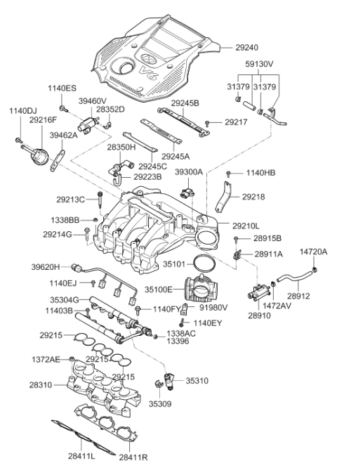 2007 Hyundai Sonata Old Body Style Intake Manifold Diagram 2