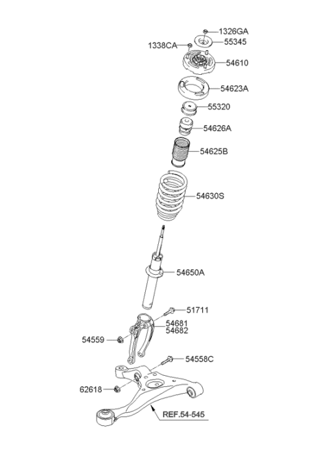 2007 Hyundai Sonata Front Spring Diagram for 54650-3K140