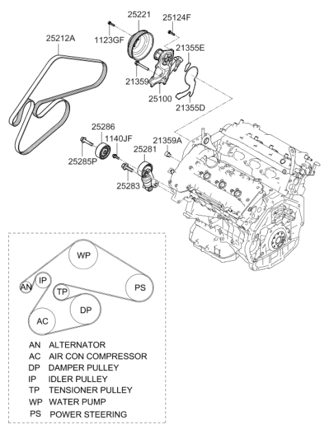 2007 Hyundai Sonata Old Body Style Coolant Pump Diagram 2