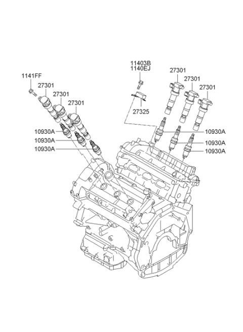 2007 Hyundai Sonata Old Body Style Spark Plug & Cable Diagram 2