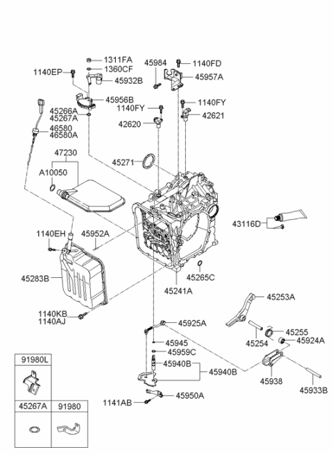 2007 Hyundai Sonata Old Body Style Auto Transmission Case Diagram 3