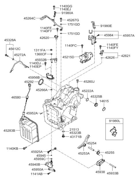 2007 Hyundai Sonata Old Body Style Auto Transmission Case Diagram 4