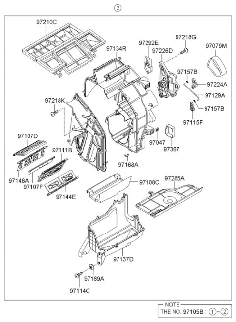 2007 Hyundai Sonata Old Body Style Heater System-Heater & Blower Diagram 2