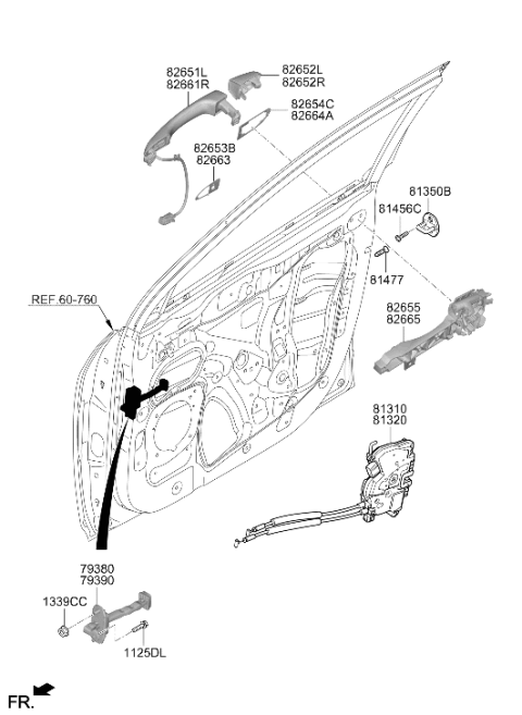 2023 Hyundai Kona Electric Handle Assembly-Door Outside,LH Diagram for 82651-J9400