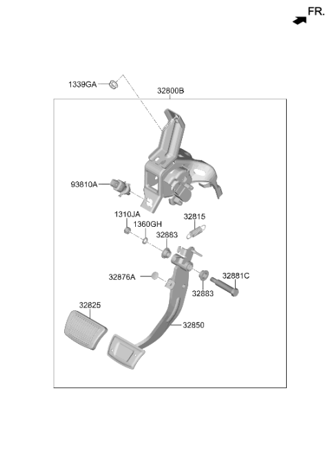 2023 Hyundai Kona Electric Spring-Brake Pedal Return Diagram for 32815-G2110