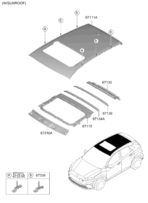 2022 Hyundai Kona Electric Roof Panel Diagram 2