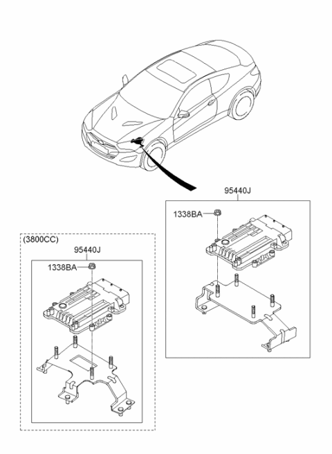 2016 Hyundai Genesis Coupe Transmission Control Unit Diagram for 95440-4F121