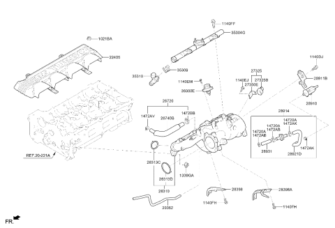 2012 Hyundai Genesis Coupe Ignition Coil Condenser Assembly Diagram for 27325-2B010