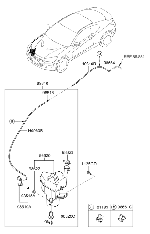 2013 Hyundai Genesis Coupe Level Switch-Windshield Washer Diagram for 98520-2M500