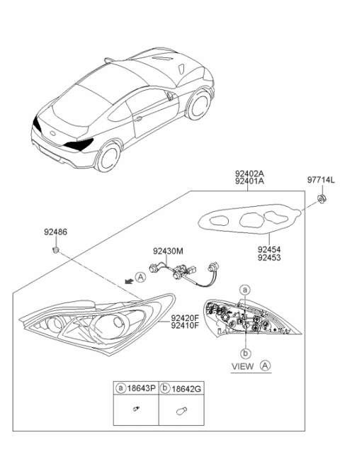 2013 Hyundai Genesis Coupe Rear Combination Lamp Diagram 2