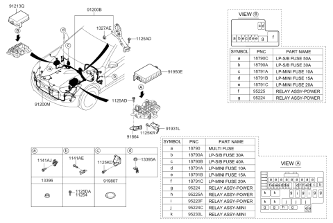 2016 Hyundai Genesis Coupe Power Relay Assembly Diagram for 95230-3M100