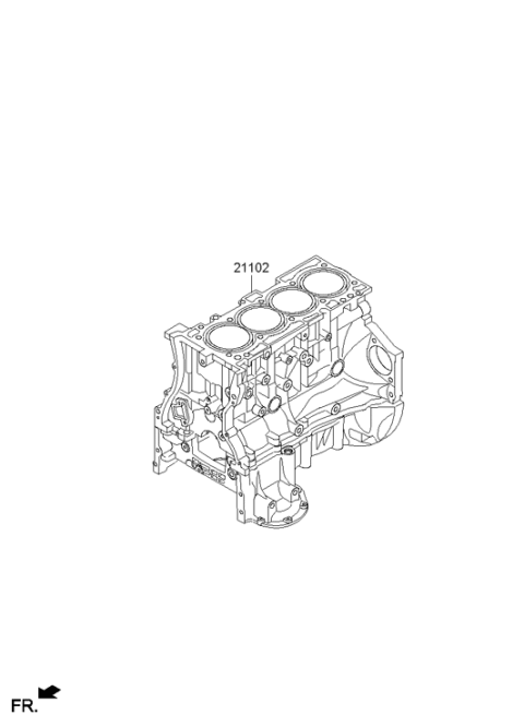 2013 Hyundai Genesis Coupe Short Engine Assy Diagram 2