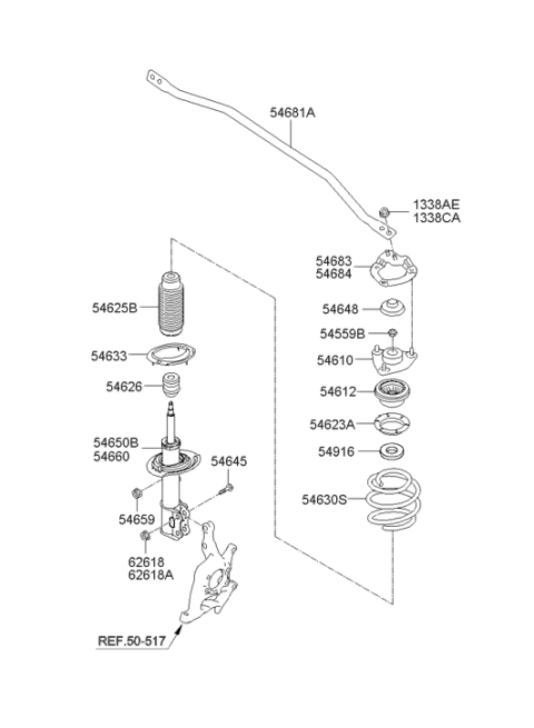2015 Hyundai Genesis Coupe Front Spring Diagram for 54630-2M610