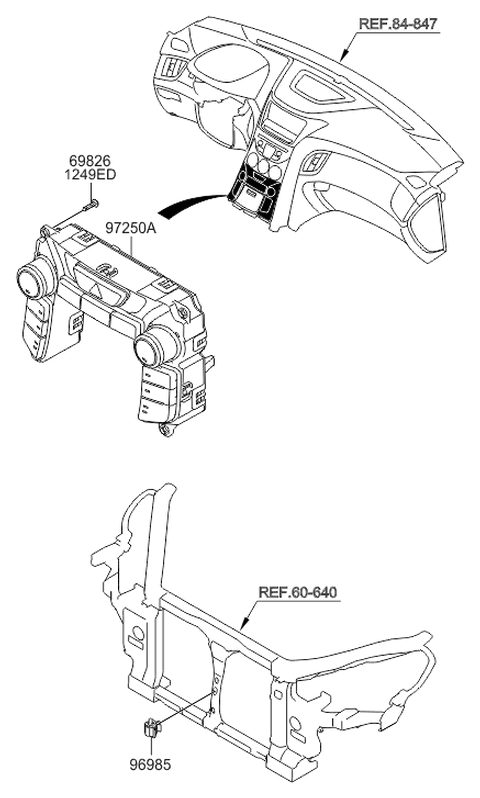 2016 Hyundai Genesis Coupe Heater Control Assembly Diagram for 97250-2MFP1-BHL