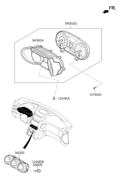 2016 Hyundai Genesis Coupe Instrument Cluster Assembly Diagram for 94031-2M000